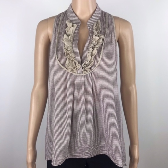 Anthropologie Tops - Anthropologie Theme Sleeveless striped blouse sz M